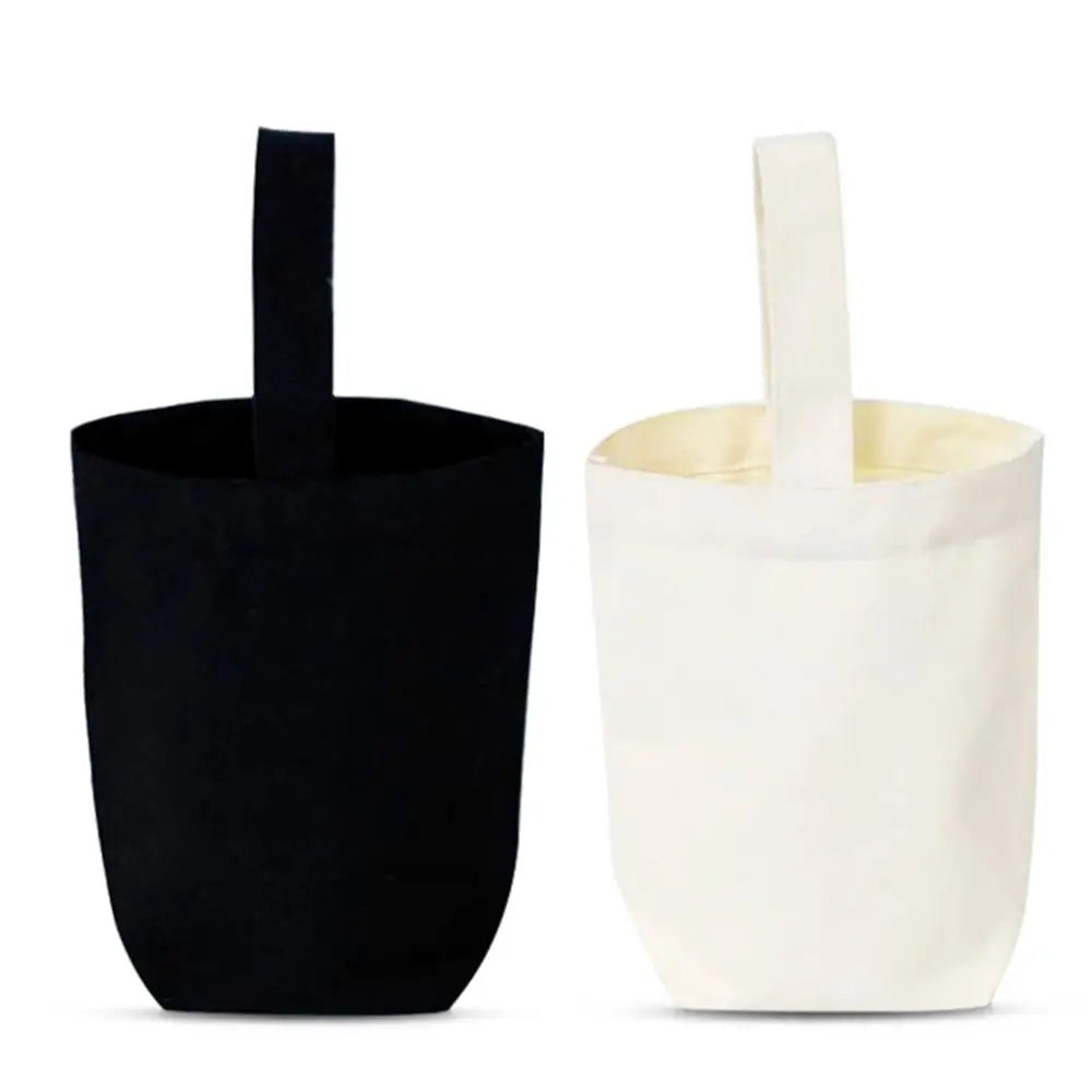 Beige Black Tote Bag Creative Solid Color Canvas Handhold Bag DIY Large Capacity Canvas Handbag Shopping