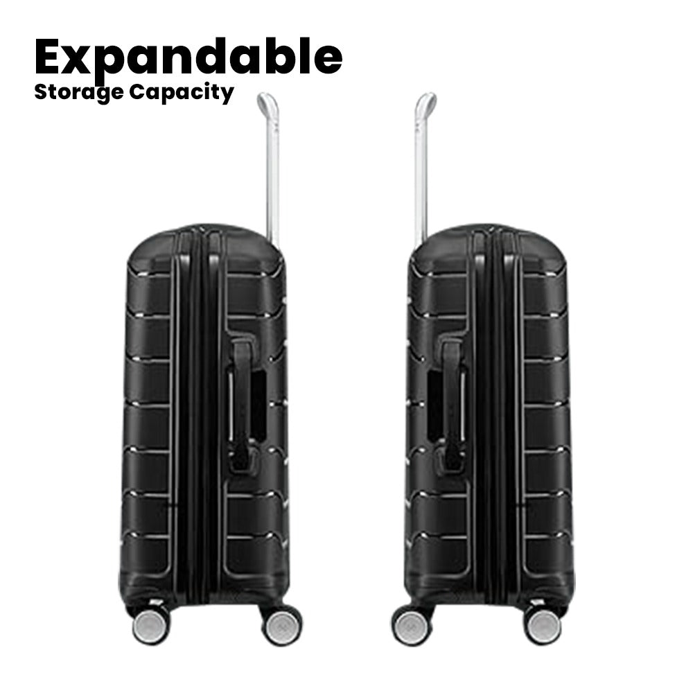 Optima Zenith Hardside Expandable with Double Spinner Wheels, Carry-On 20-Inch, Black