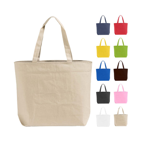 Zippered Canvas Tote Bags with Inside Zippered Pocket - TG261 Optima