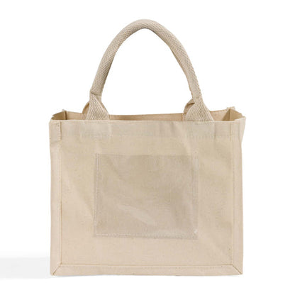 Natural Canvas Wedding Favor Tote Bags with Front Pocket - TF207 Optima