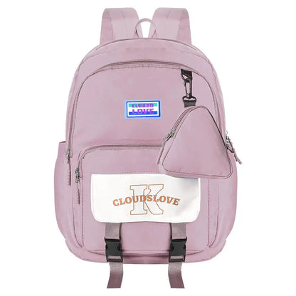 Clouds Love School Backpack for Teen Girls - 15.6 Inch Laptop Bag - Anti-Theft Casual Daypack - Durable Waterproof Nylon - Peach Clouds Love School Backpack for Teen Girls - 15.6 Inch Laptop Bag - Anti-Theft Casual Daypack - Durable Waterproof Nylon - Peach
