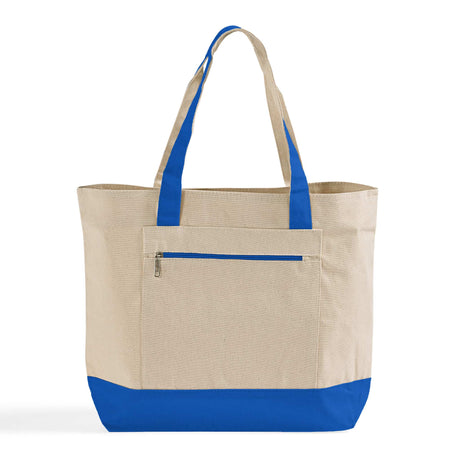 Heavy Canvas Zippered Shopping Canvas Bags W/Front Pocket Optima