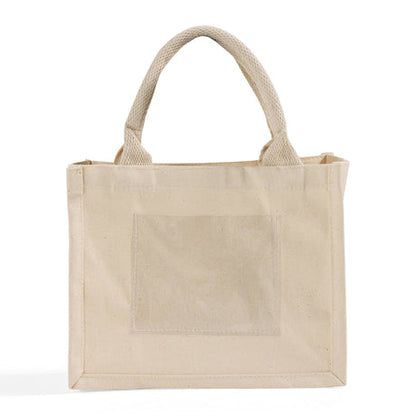 Natural Canvas Wedding Favor Tote Bags with Front Pocket - TF207 Optima