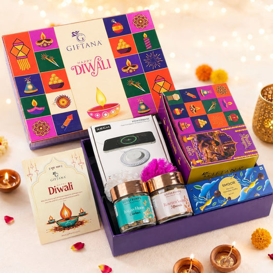 Corporate Diwali Gift Box with Xech Wireless Charger and Smoor Chocolates