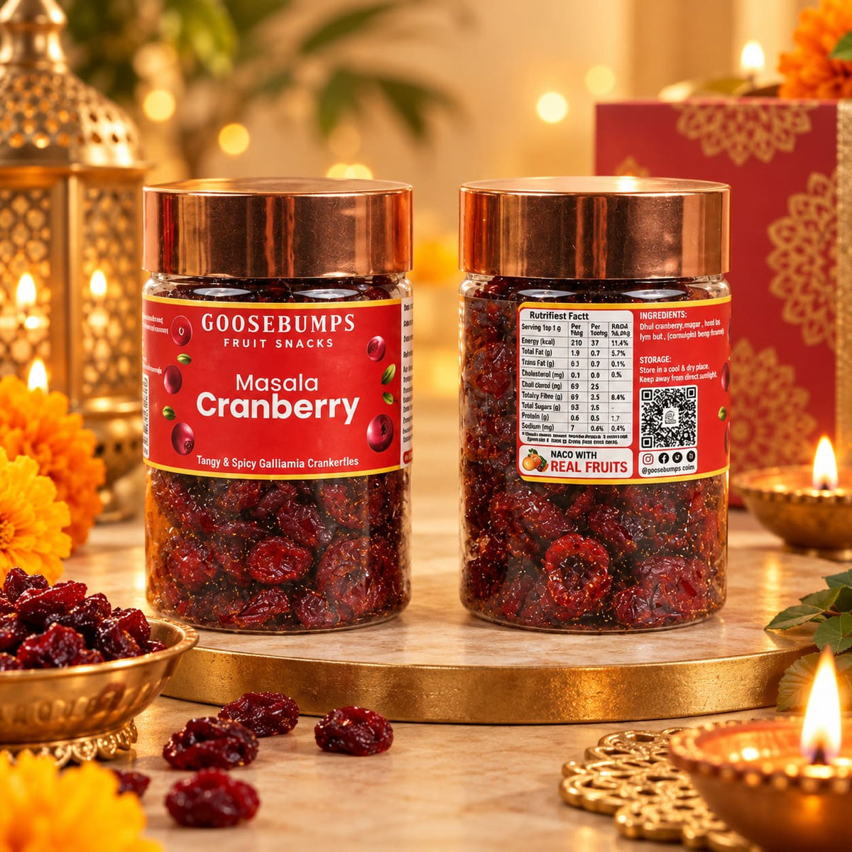Corporate Diwali Gift Hamper with Copper Bottle Set, Cookies and Dry Fruits