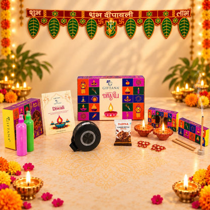 Corporate Diwali Gift Hamper with Mini Travel Speaker and Almond Brownie