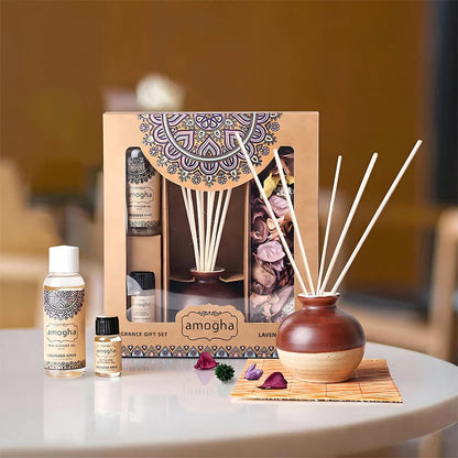 Corporate Diwali Gift Hamper with Reed Diffuser, Bamboo Bottle and Mug