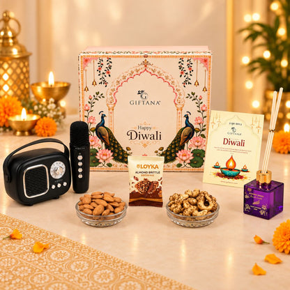 Corporate Diwali Gift Hamper with Xech Karaoke Speaker and Reed Diffuser