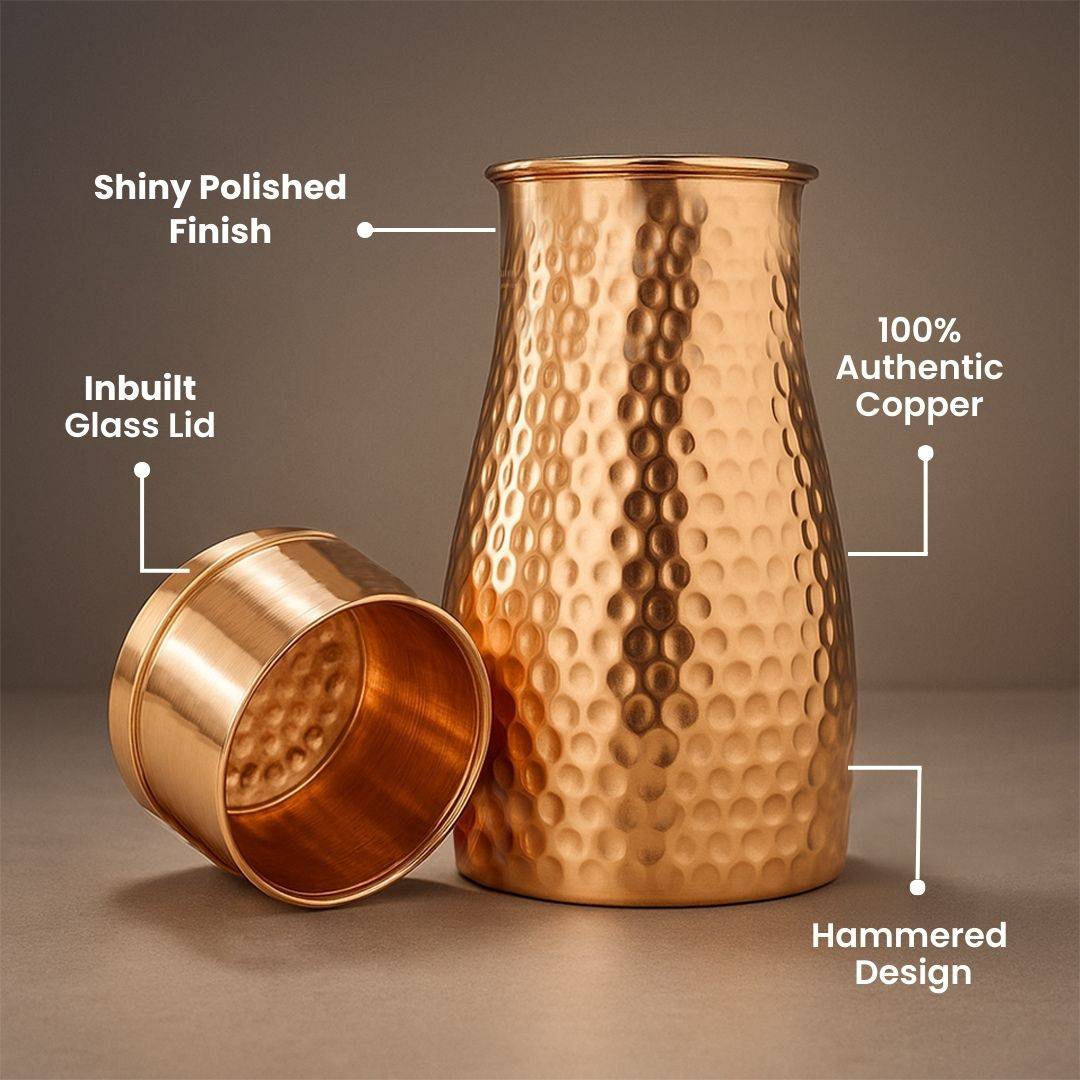 Corporate Diwali Gift Set with Copper Pot and 2 Copper Glasses