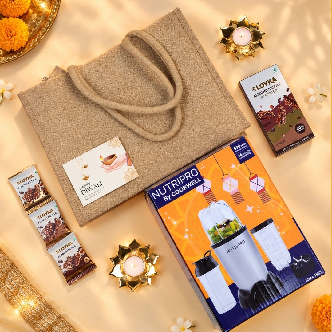 Corporate Diwali Gift Set with Nutri Pro 3 Jar Blender and Jute Bag