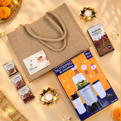 Corporate Diwali Gift Set with Nutri Pro 3 Jar Blender and Jute Bag