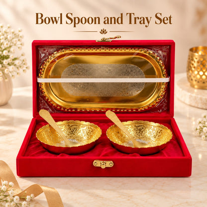 Corporate Diwali Gift Set with Plated Serving Set and Ferrero Rocher