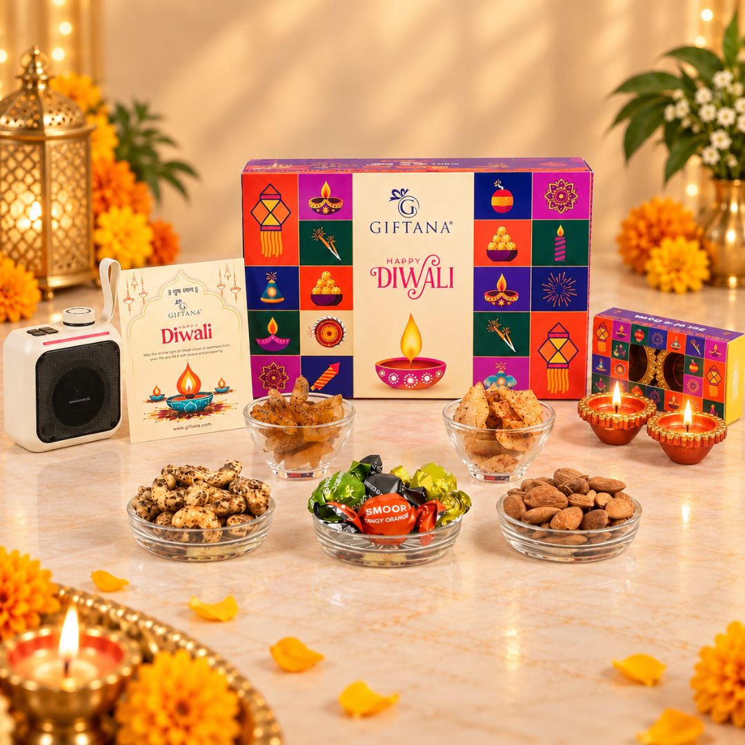 Corporate Diwali Gift Set with Wireless Speaker, Truffles and Masala Fruits