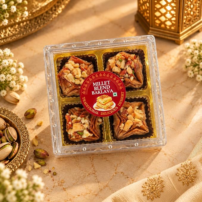 Diwali Chocolate Gift Box with Xech Self-Balancing Lamp and Baklawa