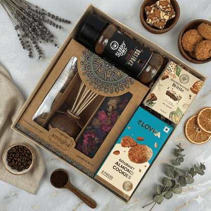 Diwali Coffee Gift Hamper with Sleepy Owl Coffee and Lavender Khus Diffuser
