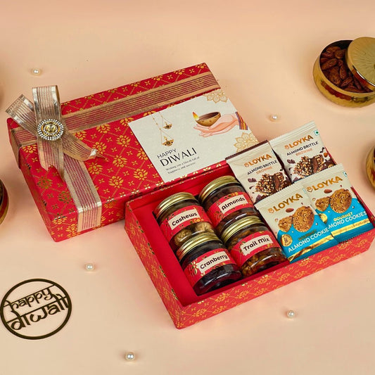Diwali Dry Fruit Box for Office Staff with Brownies and Cookies