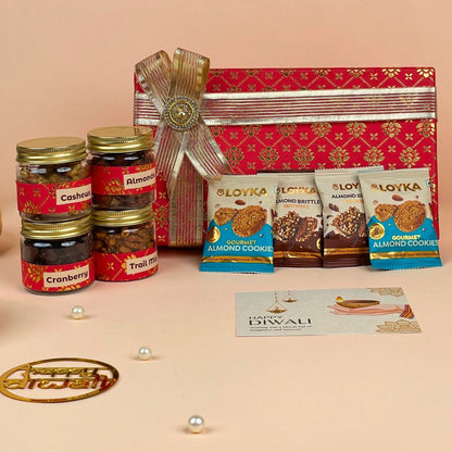 Diwali Dry Fruit Box for Office Staff with Brownies and Cookies