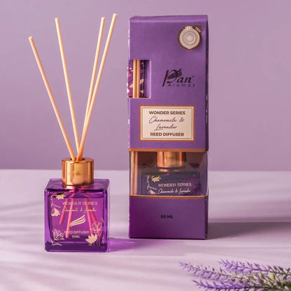 Diwali Gift Box with Chamomile Lavender Diffuser, Diyas and Nuts