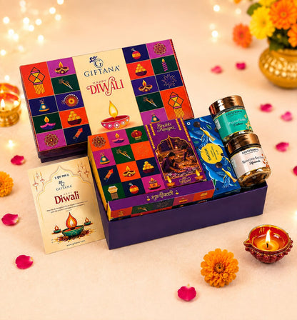 Diwali Gift Box with Pooja Kit, Smoor Truffles and Herb Cashews