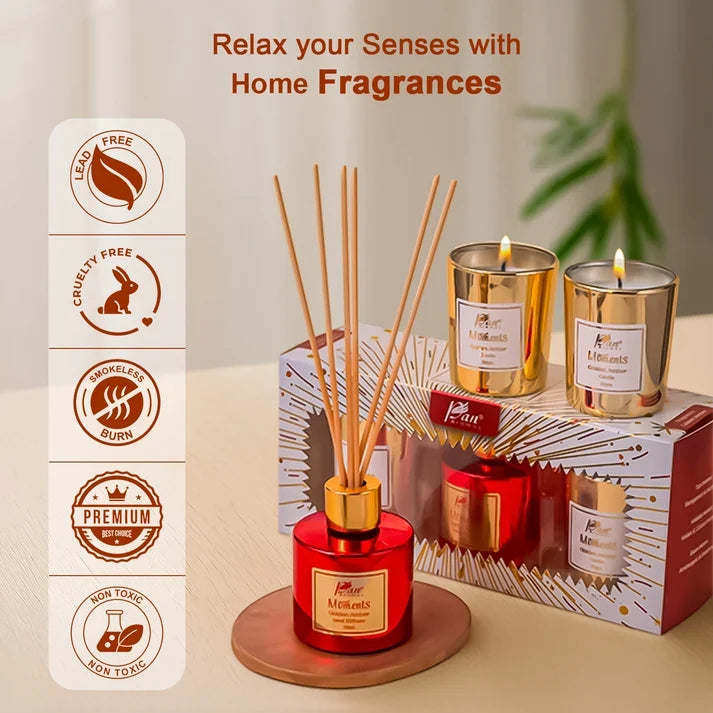 Diwali Gift Hamper with boAt Headphones, Reed Diffuser and Candle Set