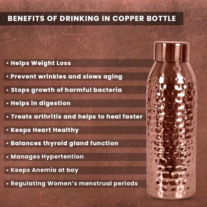 Diwali Gift Hamper with Copper Bottle, 2 Copper Glasses and Brittle