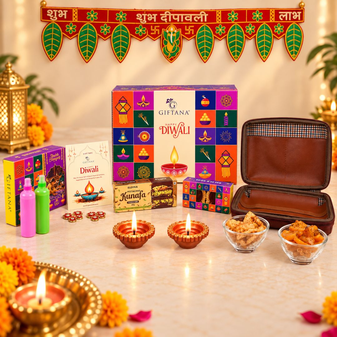 Diwali Gift Hamper with PU Leather Tech Pouch and Ferrero Rocher