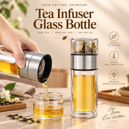 Diwali Gift Hamper with Tea Infuser Bottle, Dabri Teas and Pooja Box