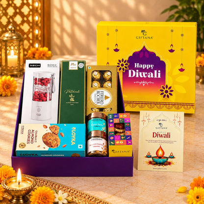 Diwali Gift Hamper with Xech Portable Blender and Ferrero Rocher