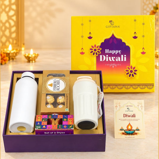 Diwali Gift Set with 410ml Smart Temperature Tumbler and 500ml Flask