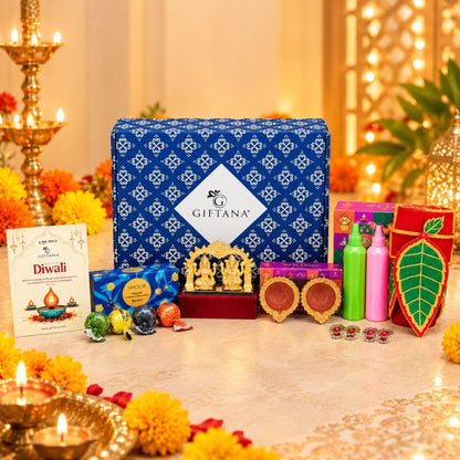 Diwali Gift Set with Laxmi Ganesh Idols, Smoor Chocolates and Pooja Kit