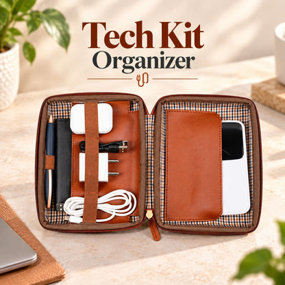 Diwali Gift Set with Tech Organizer Pouch, Kunafa and Masala Fruits