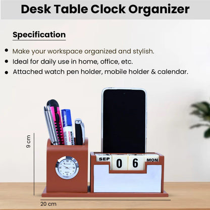 Diwali Office Gift Hamper with Desk Clock, Cork Diary and Bamboo Pen