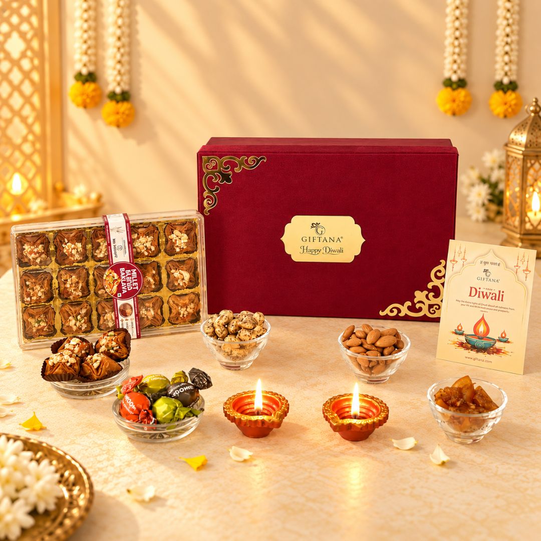 Diwali Sweets Hamper with 15 Piece Baklawa and Smoor Truffles