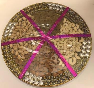 Ribbon Wrapped Diwali Dry Fruit Thaal, Medium 850g