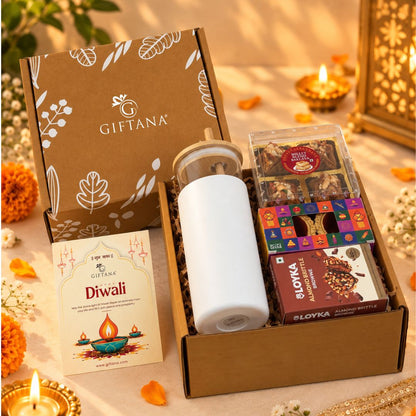 Eco-Friendly Diwali Gift Hamper with 500ml Sipper and Millet Baklawa