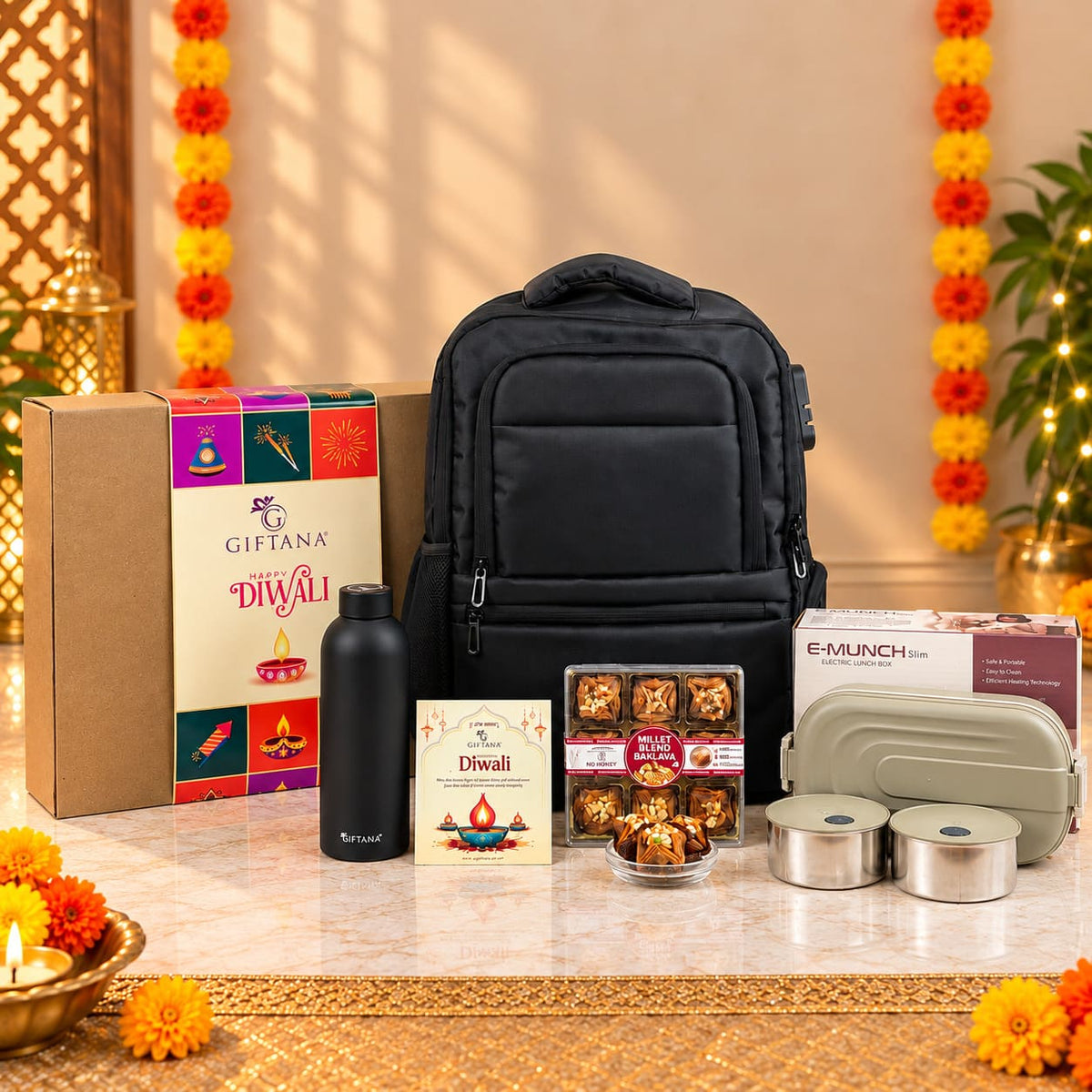 Employee Diwali Gift Hamper with Laptop Bag, Coffee and Stand