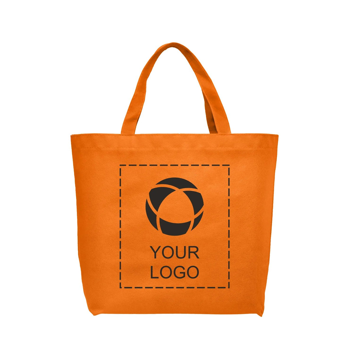 Non-Woven Water Resistant Shopping Tote with Gusset, 13 x 19.5 in, Orange