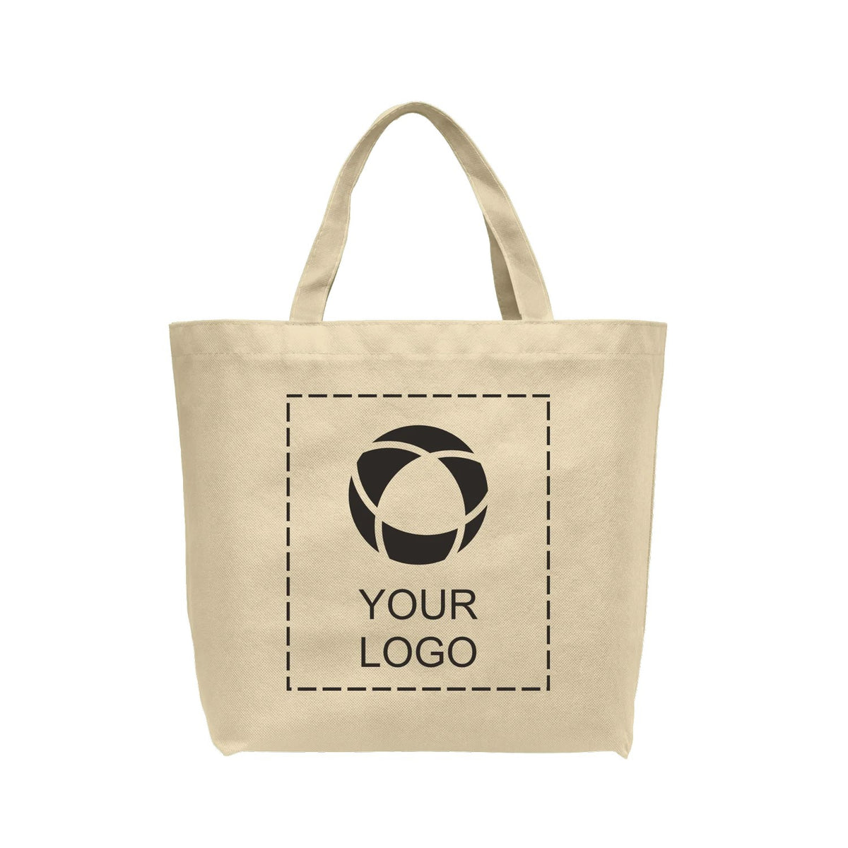 Non-Woven Water Resistant Shopping Tote with Gusset, 13 x 19.5 in, Natural