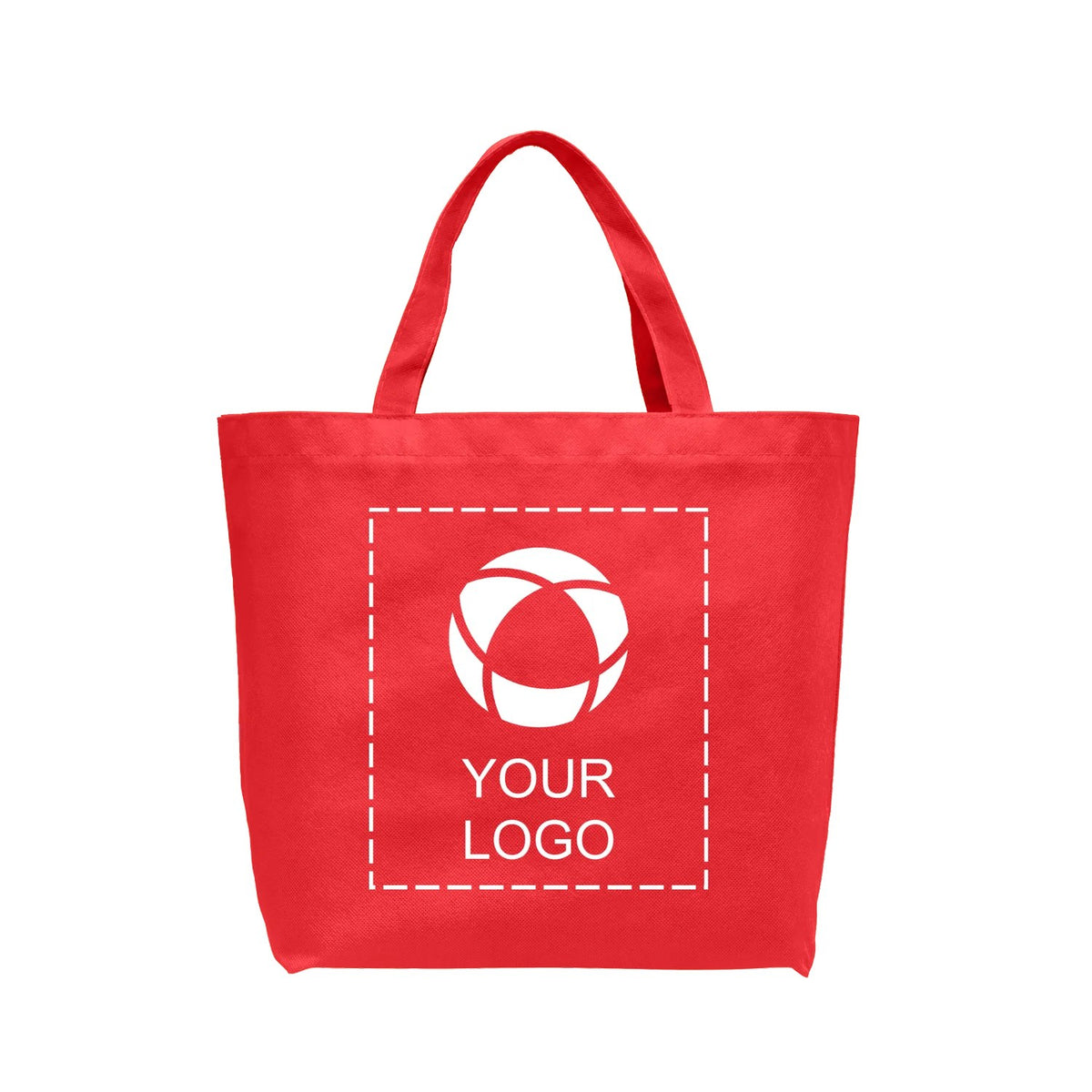Non-Woven Water Resistant Shopping Tote with Gusset, 13 x 19.5 in, Red