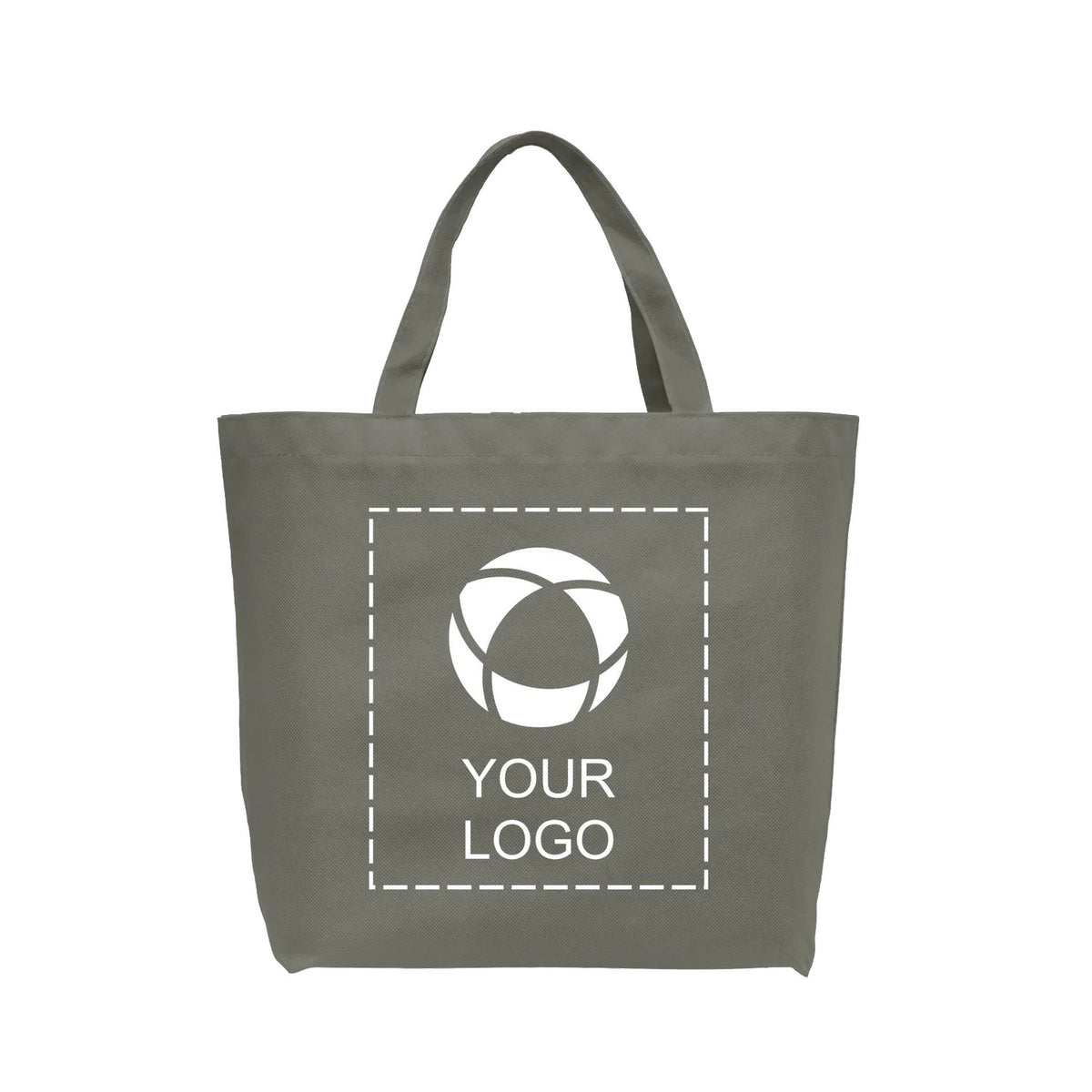Non-Woven Water Resistant Shopping Tote with Gusset, 13 x 19.5 in, Gray