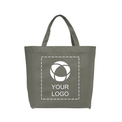 Non-Woven Water Resistant Shopping Tote with Gusset, 13 x 19.5 in, Gray
