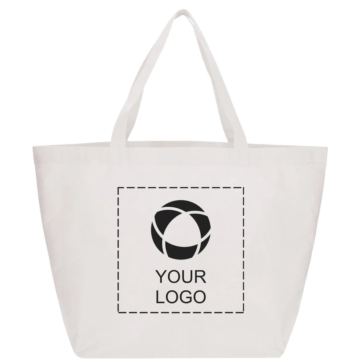 Lightweight 80g Non-Woven Grocery Tote, 13 x 12 x 8.5 in, White