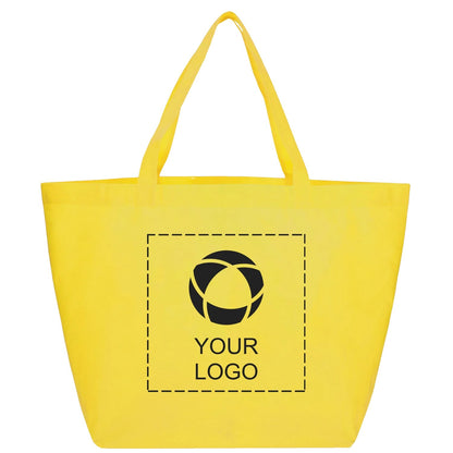 Lightweight 80g Non-Woven Grocery Tote, 13 x 12 x 8.5 in, Yellow