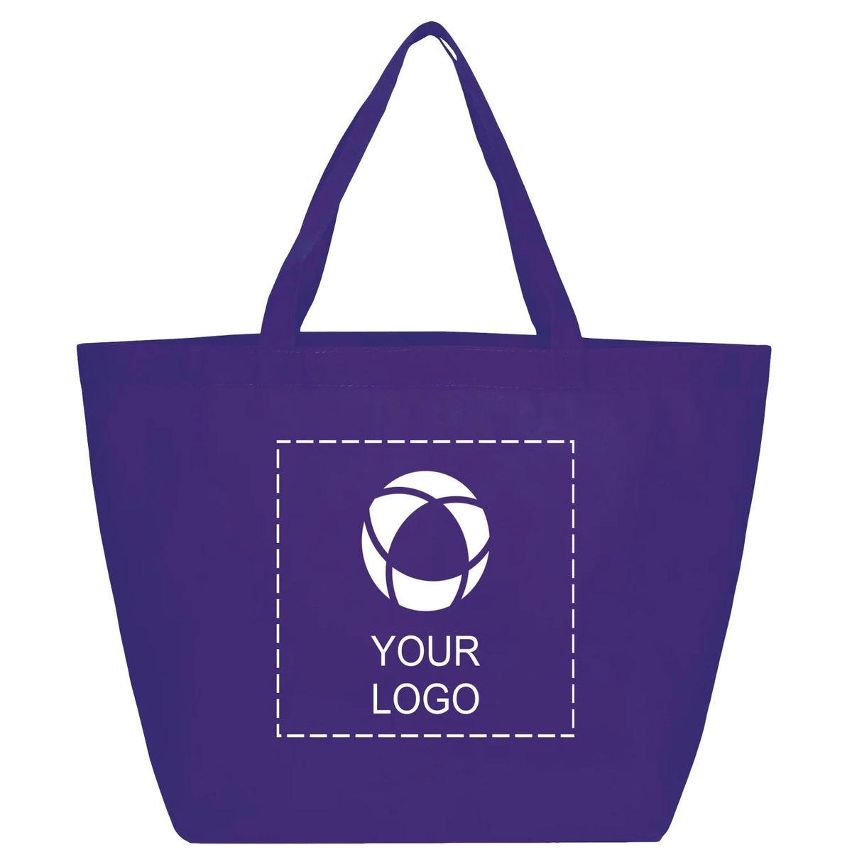 Non-Woven Promotional Tote Bag in 3 Sizes, Up to 13 x 19.5 in, Purple