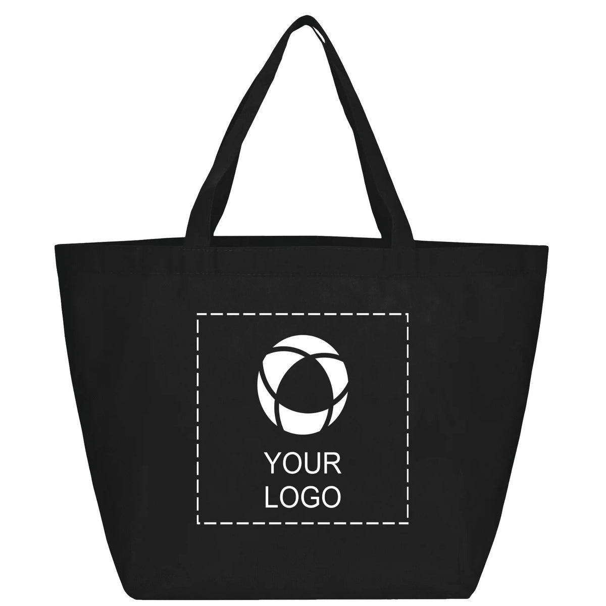 Non-Woven Promotional Tote Bag in 3 Sizes, Up to 13 x 19.5 in, Black