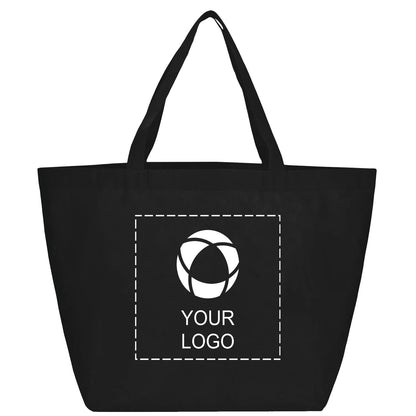 Non-Woven Promotional Tote Bag in 3 Sizes, Up to 13 x 19.5 in, Black