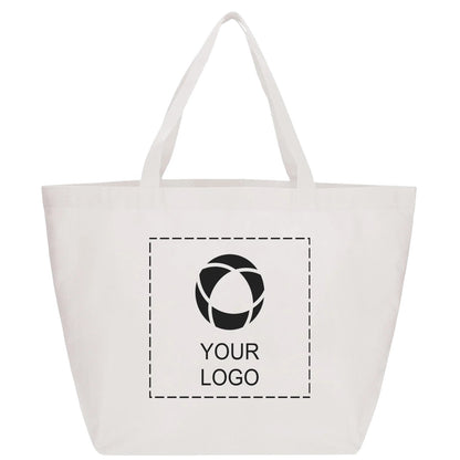 Non-Woven Promotional Tote Bag in 3 Sizes, Up to 13 x 19.5 in, White