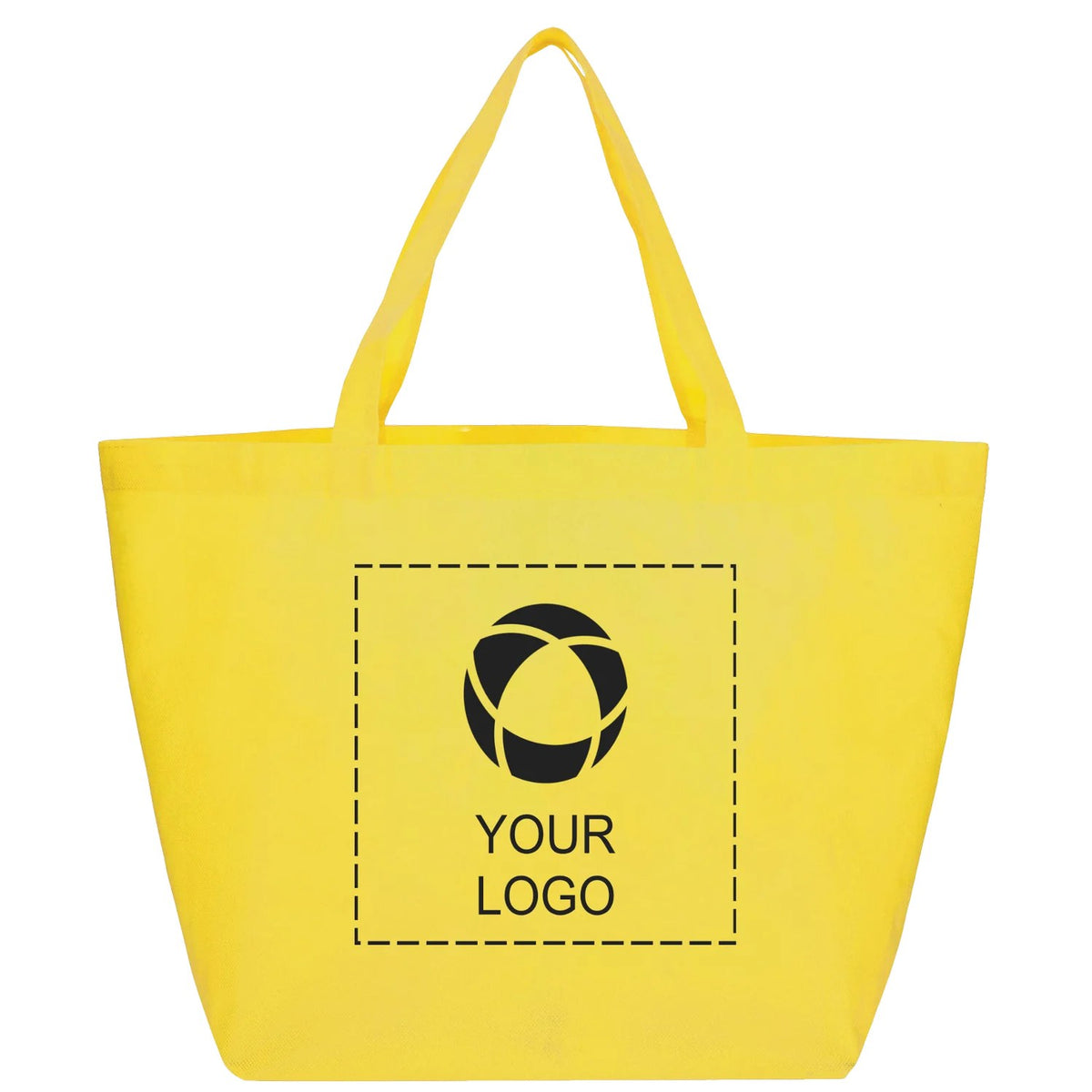 Non-Woven Promotional Tote Bag in 3 Sizes, Up to 13 x 19.5 in, Yellow