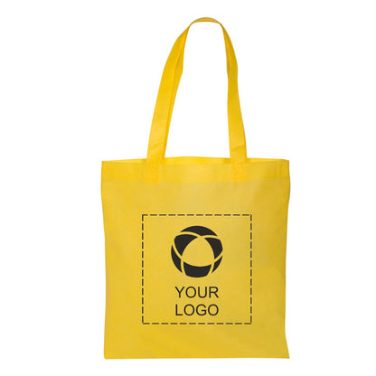 Non-Woven Tote Bag with Reinforced 22 in Handles, 14.5 x 13.5 in, Yellow