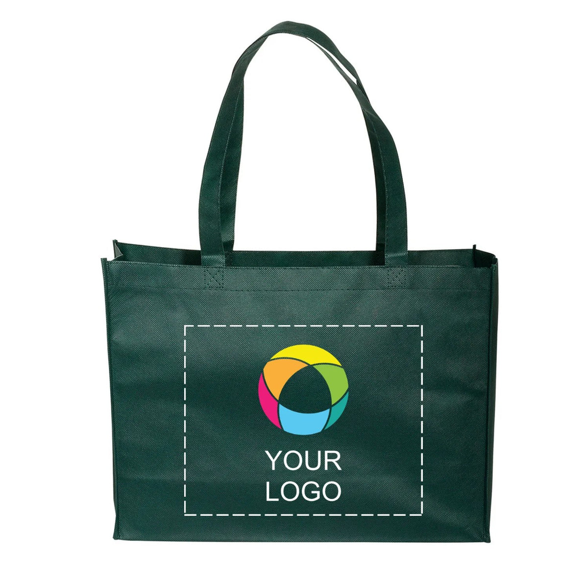 Non-Woven Box Gusset Tote with 22 in Reinforced Handles, 12 x 16 in